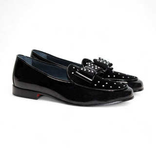 Duca Maratea Patent Leather & Velvet Loafer (D1163)-AmbrogioShoes