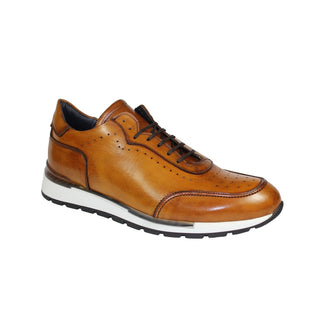 Duca Marini Men's Shoes Cognac Calf-Skin Leather Sneakers (D1044)-AmbrogioShoes