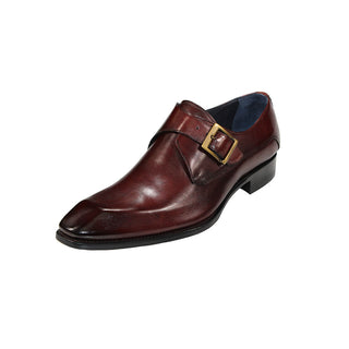 Duca Massa Men's Shoes Brown Calf-Skin Leather Monkstrap Oxfords (D1134)-AmbrogioShoes