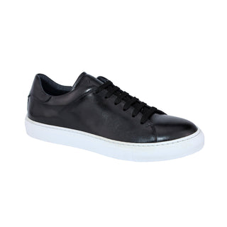 Duca Monza Men's Shoes Black Calf-Skin Leather Sneakers (D1051)-AmbrogioShoes