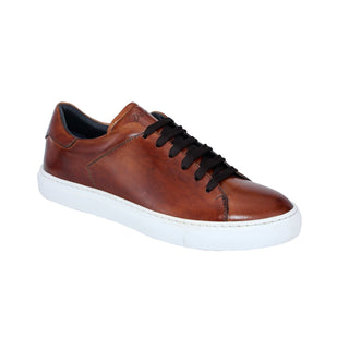 Duca Monza Men's Shoes Brandy Calf-Skin Leather Sneakers (D1052)-AmbrogioShoes