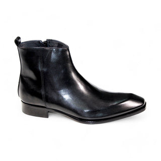 Duca Romano Men's Shoes Black Calf-Skin Leather Boots (D1127)-AmbrogioShoes