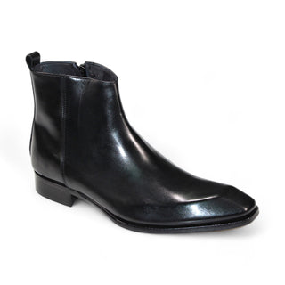 Duca Romano Men's Shoes Black Calf-Skin Leather Boots (D1127)-AmbrogioShoes