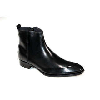 Duca Romano Men's Shoes Black Calf-Skin Leather Boots (D1127)-AmbrogioShoes