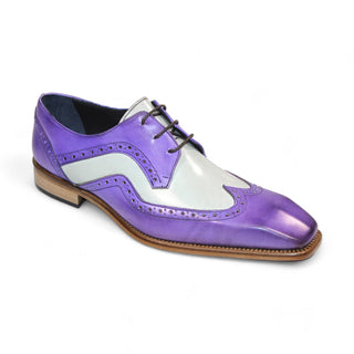 Duca Saranno Men's Shoes Lavender/Panna Calf-Skin Leather Oxfords (D1170)-AmbrogioShoes