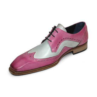 Duca Saranno Men's Shoes Pink/Panna Calf-Skin Leather Oxfords (D1171)-AmbrogioShoes