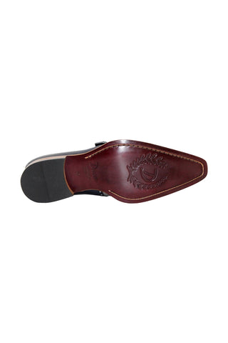 Duca Sezze Men’s Shoes Snake Embossed Calf-Skin Leather Single Monk-Strap (D1172)