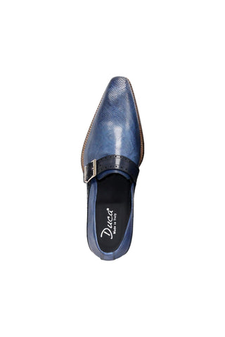 Duca Sezze Men’s Shoes Snake Embossed Calf-Skin Leather Single Monk-Strap (D1172)