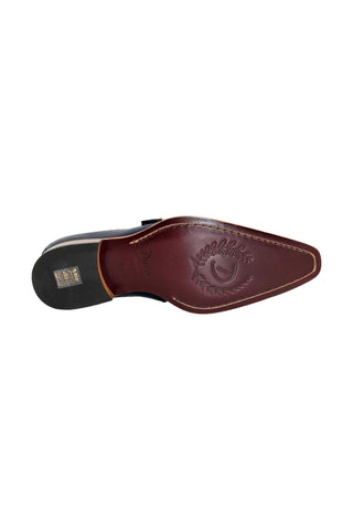 Duca Sezze Men’s Shoes Snake Embossed Calf-Skin Leather Single Monk-Strap (D1172)