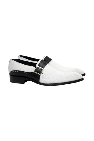 Duca Sezze Men’s Shoes Snake Embossed Leather Single Monk-Strap (D1172)