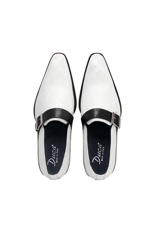 Duca Sezze Men’s Shoes Snake Embossed Leather Single Monk-Strap (D1172)