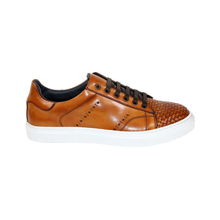 Duca Sorrento Men's Shoes Cognac Calf Sneakers (D1104)-AmbrogioShoes