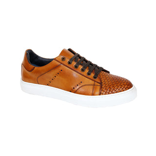 Duca Sorrento Men's Shoes Cognac Calf Sneakers (D1104)-AmbrogioShoes