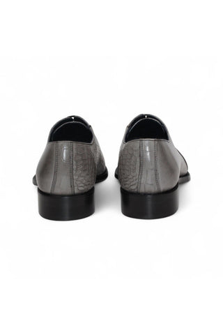 Duca Spoleto I Embossed Crocodile / Ostrich / Lizard Skin Print Calf-Skin Leather Oxford (D1185)-AmbrogioShoes