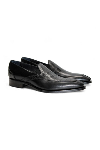 Duca Trento Men’s Shoes Crocodile Embossed Leather Loafer (D1083)
