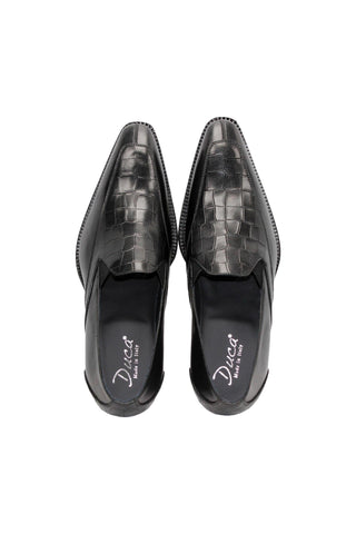 Duca Trento Men’s Shoes Crocodile Embossed Leather Loafer (D1083)