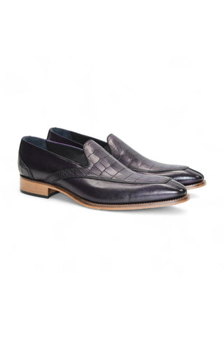 Duca Trento Men’s Shoes Crocodile Embossed Leather Loafer (D1083)