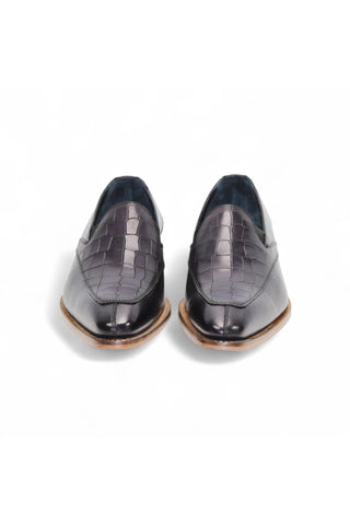 Duca Trento Men’s Shoes Crocodile Embossed Leather Loafer (D1083)