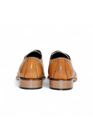 Duca Valentano Men’s Shoes Crocodile Embossed / Calf-Skin Leather Derby (D1089)
