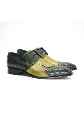 Duca Valentano Men’s Shoes Crocodile Embossed / Calf-Skin Leather Derby (D1089)