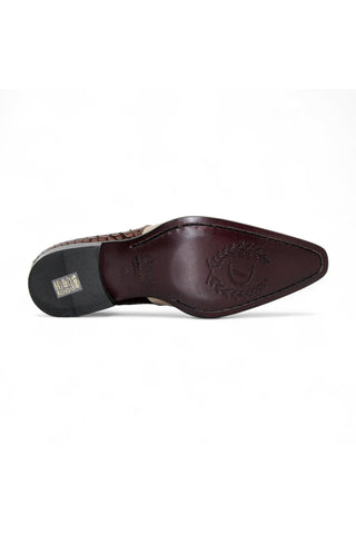 Duca Valentano Men’s Shoes Crocodile Embossed / Calf-Skin Leather Derby (D1089)