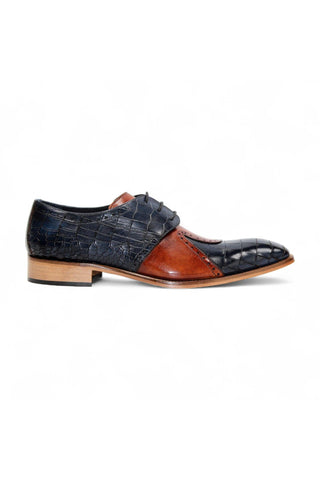 Duca Valentano Men’s Shoes Crocodile Embossed / Leather Derby (D1089)