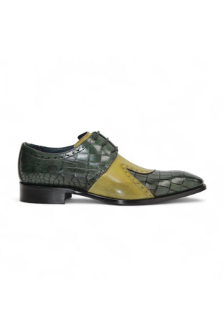 Duca Valentano Men’s Shoes Crocodile Print / Calf-Skin Leather Derby (D1089)-AmbrogioShoes