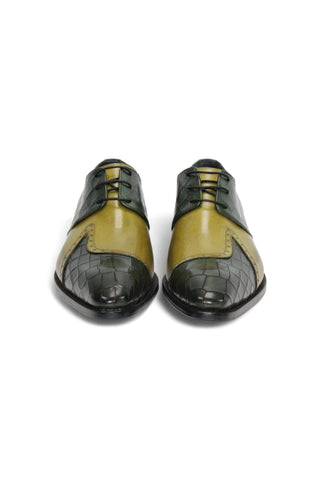 Duca Valentano Men’s Shoes Crocodile Print / Calf-Skin Leather Derby (D1089)-AmbrogioShoes