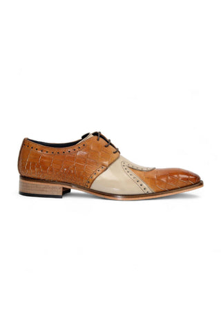 Duca Valentano Men’s Shoes Crocodile Print / Calf-Skin Leather Derby (D1089)-AmbrogioShoes