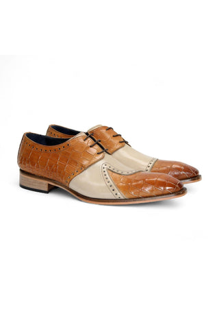 Duca Valentano Men’s Shoes Crocodile Print / Calf-Skin Leather Derby (D1089)-AmbrogioShoes