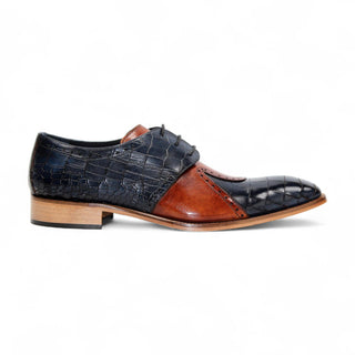Duca Valentano Men’s Shoes Crocodile Print / Calf-Skin Leather Derby (D1089)-AmbrogioShoes