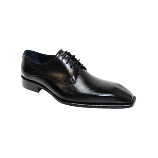 Duca Varazze Men's Shoes Black Calf-Skin Leather Oxfords (D1090)-AmbrogioShoes