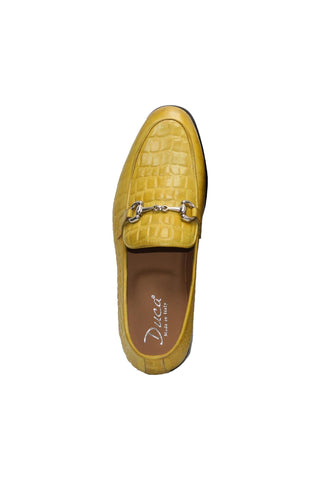 Duca Vasto Men’s Shoes Crocodile Embossed Calf-Skin Leather Horse-bit Loafer (D1178)