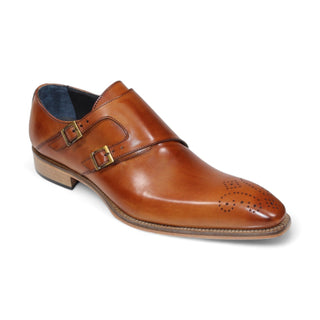 Duca Vergato Men's Shoes Brandy Calf-Skin Leather Monkstraps Oxfords (D1121)-AmbrogioShoes