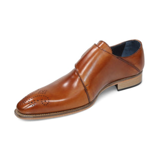 Duca Vergato Men's Shoes Brandy Calf-Skin Leather Monkstraps Oxfords (D1121)-AmbrogioShoes