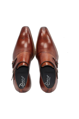 Duca Vergato Men’s Shoes Calf-Skin Leather Double-Monk Strap (D1098)-AmbrogioShoes