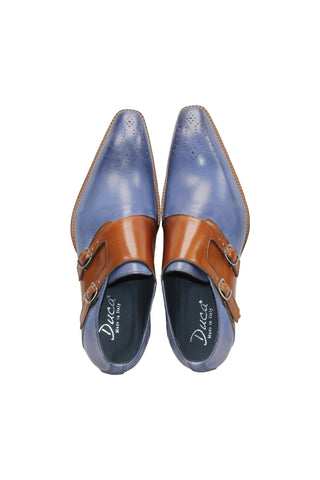 Duca Vergato Men’s Shoes Calf-Skin Leather Double-Monk Strap (D1098)-AmbrogioShoes