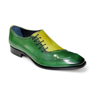 Duca Veroli Men's Shoes Green/Olive Calf-Skin Leather Oxfords (D1136)-AmbrogioShoes