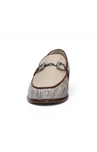 Emilio Franco EF439 Linen & Leather Horse-Bit Loafer