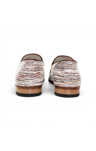 Emilio Franco EF439 Linen & Leather Horse-Bit Loafer