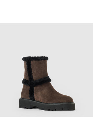 Aquatalia Ella suede ankle boot in Espresso - view 2