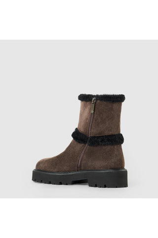 Aquatalia Ella suede ankle boot in Espresso - view 4