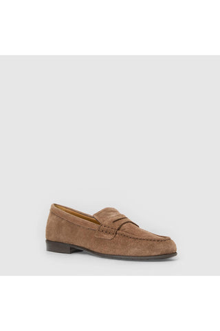 Aquatalia Elis suede loafer in Amaretto - view 2