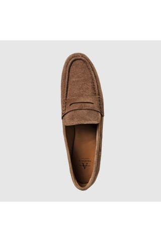 Aquatalia Elis suede loafer in Amaretto - view 3