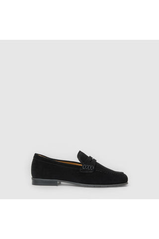Aquatalia Elis suede loafer in Black - view 1