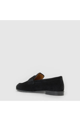Aquatalia Elis suede loafer in Black - view 4