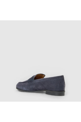 Aquatalia Elis suede loafer in Navy - view 4