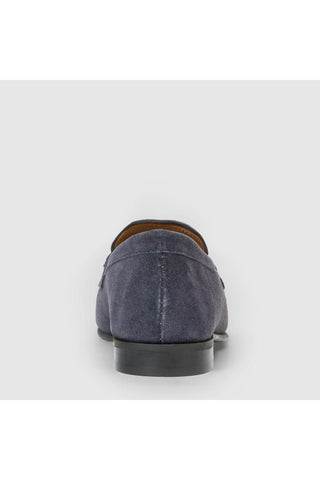 Aquatalia Elis suede loafer in Navy - view 6