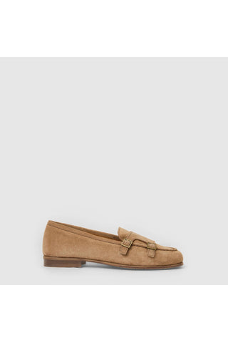Aquatalia Ema suede loafer in Caramel - view 1