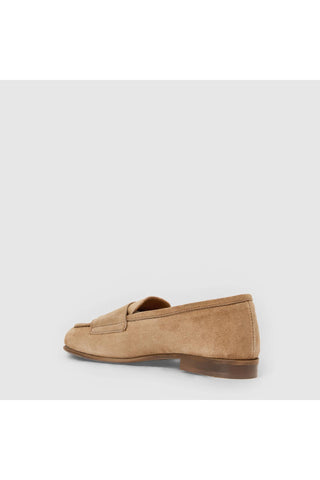 Aquatalia Ema suede loafer in Caramel - view 4